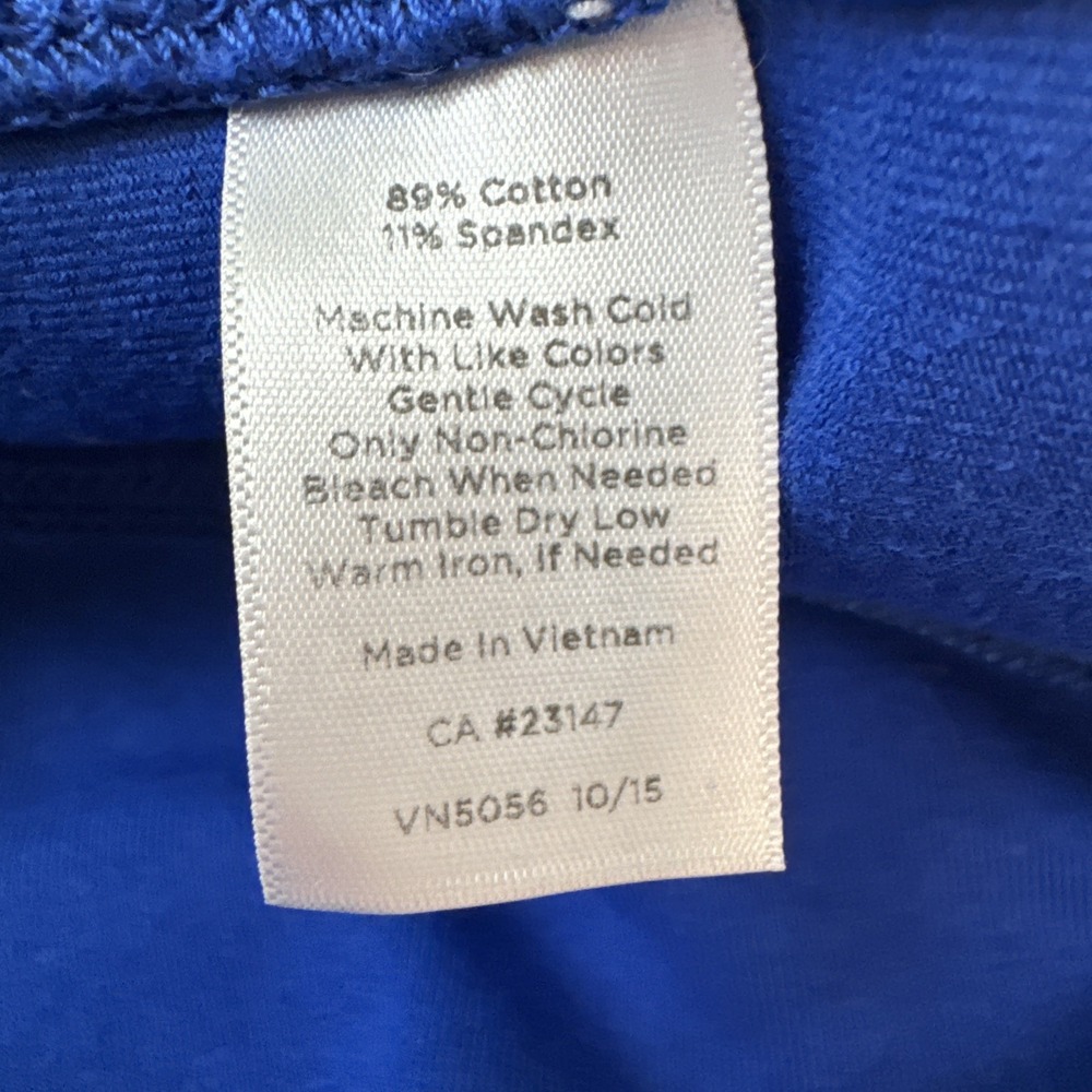 T by Talbots Size X 12/14 Women's Jacket Blue Full Zip Mock Neck Zip Pockets - Picture 6 of 6